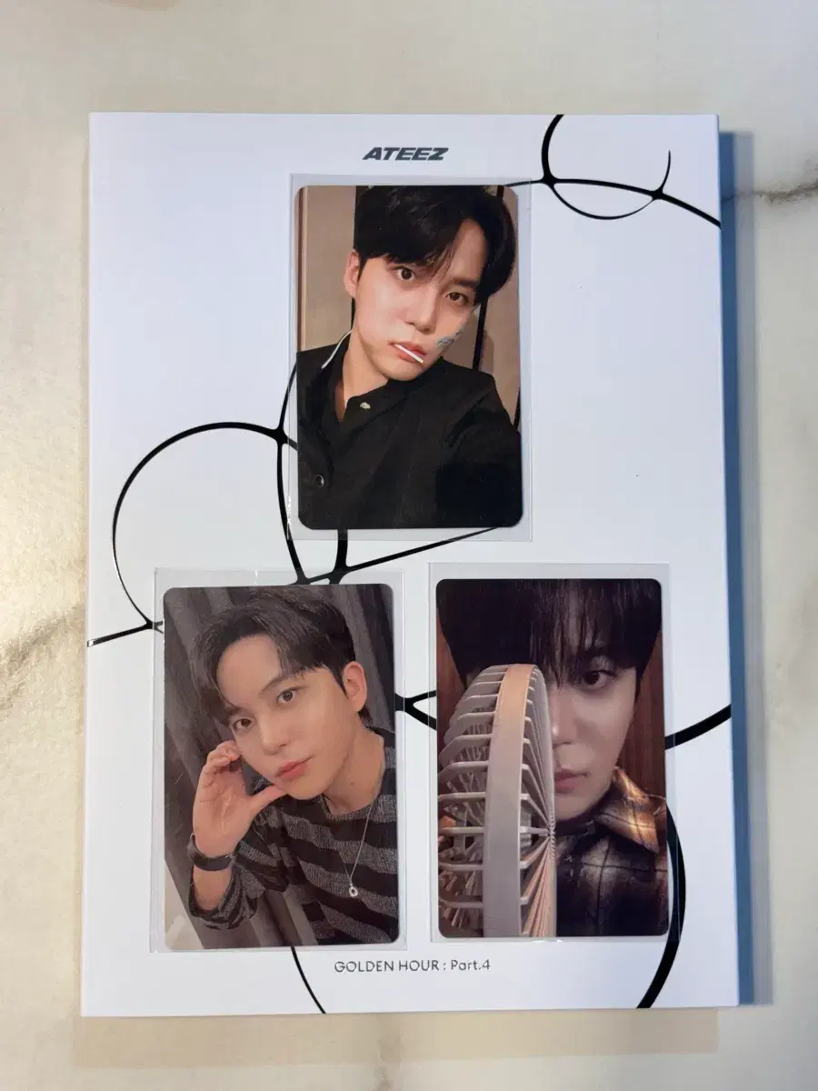 HU XIU　포카 4장 세트 에이티즈 종호 골든아워4 포카+무신사 불량티즈 특전+Z 버전 앨범